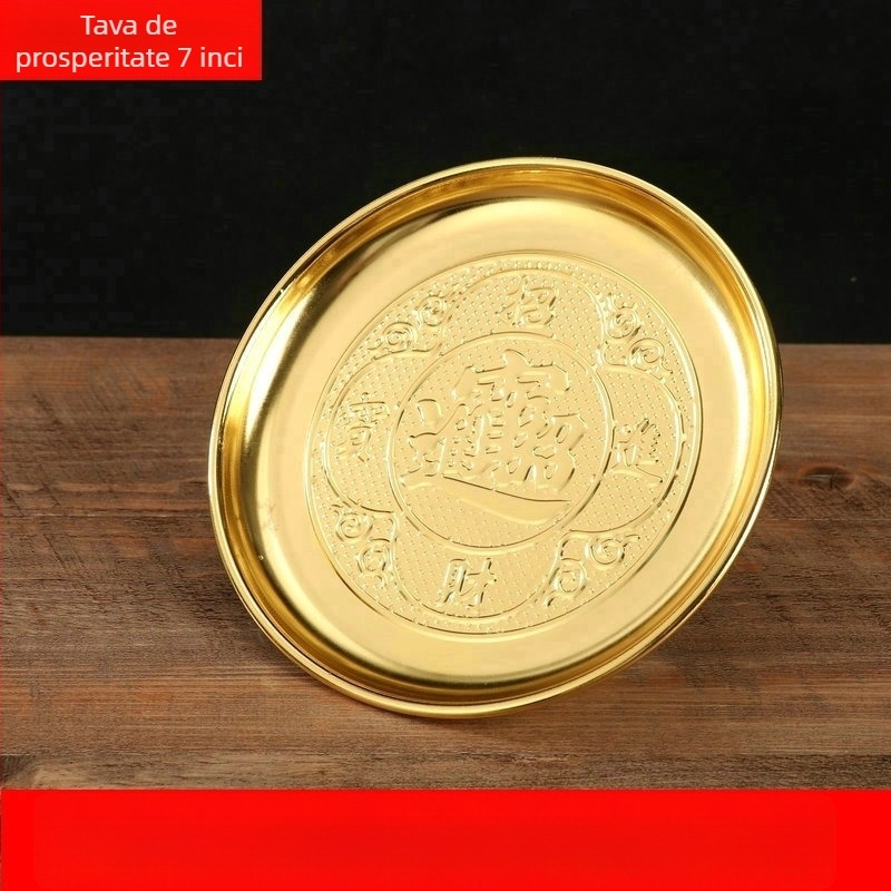 Platou pentru daruri din aliaj, gros, pentru uz casnic – platou de fructe pentru adorarea lui Buddha, stil chinezesc, prelucrare personalizabilă