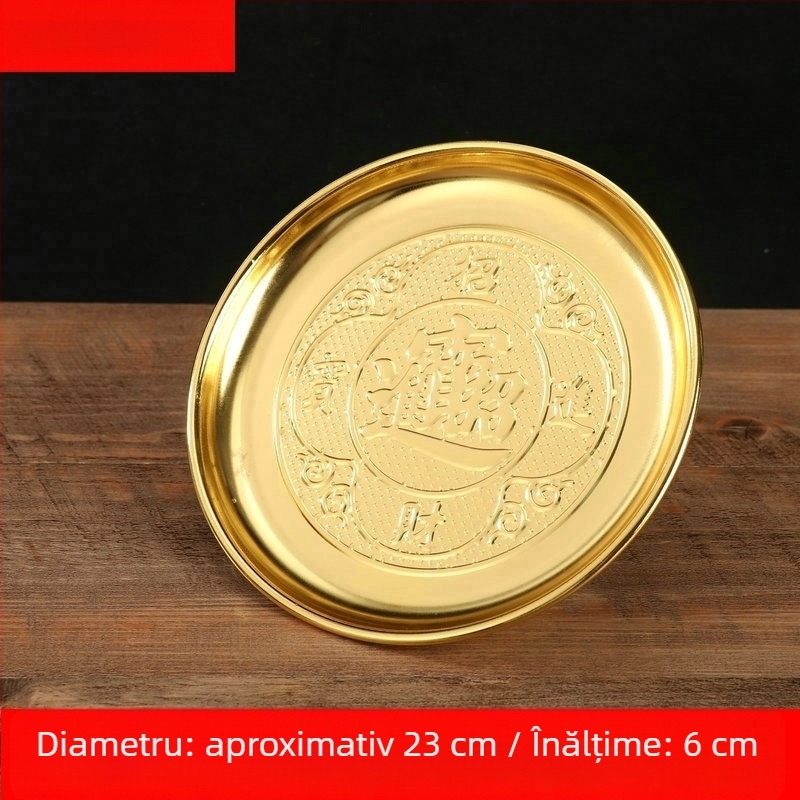 Platou pentru daruri din aliaj, gros, pentru uz casnic – platou de fructe pentru adorarea lui Buddha, stil chinezesc, prelucrare personalizabilă