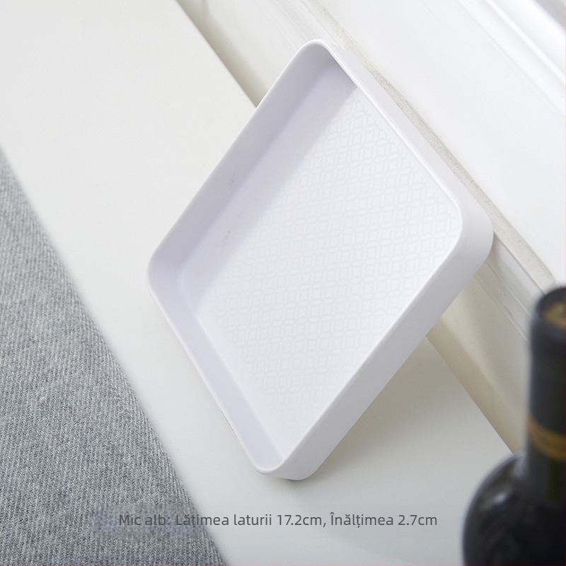 Tavă pătrată din plastic pentru uz casnic, stil geometric, design simplu, potrivită pentru cești de ceai, pahare de apă și plante mici, decor nordic