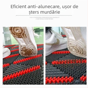 Covoraș antiderapant de intrare exterior, EVA, dreptunghiular, model tip grilă, personalizabil pentru spații comerciale