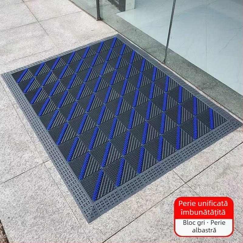 Covoraș antiderapant de intrare exterior, EVA, dreptunghiular, model tip grilă, personalizabil pentru spații comerciale