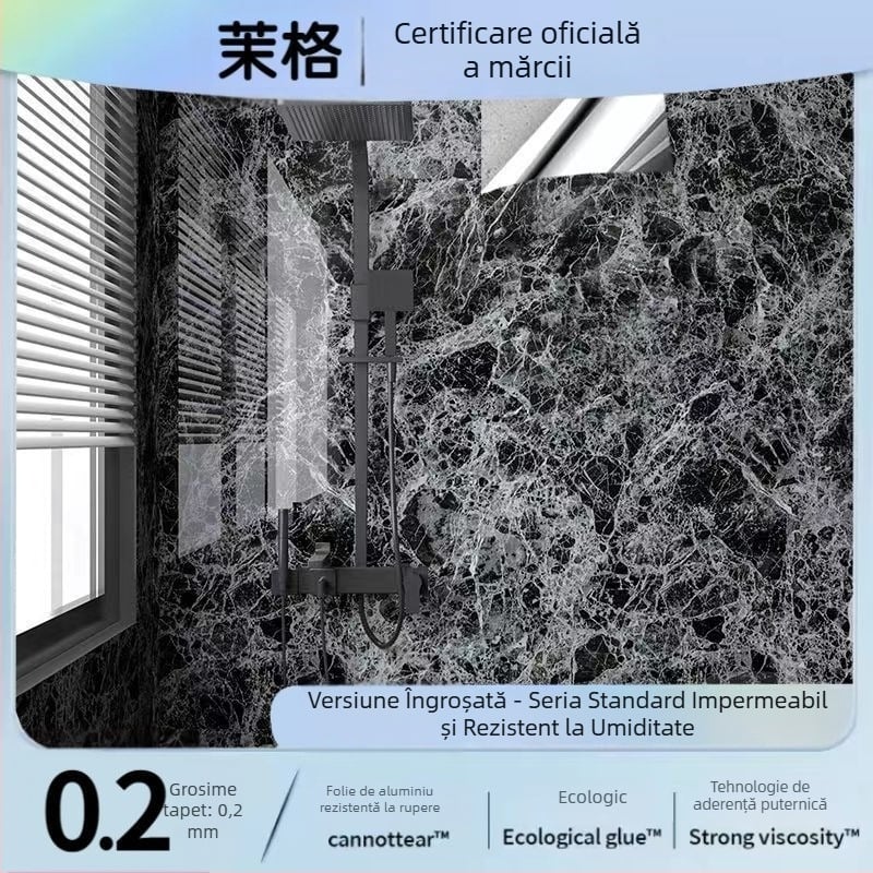 Tapet autoadeziv impermeabil pentru baie, aspect plăci ceramice