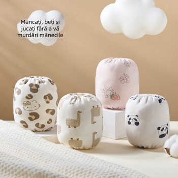 Manșete pentru bebeluși din bumbac 100%, imprimeu Cartoon, moi pentru mestecat, anti-murdărire, unisex, brand Blue Dad, pentru copii sub 1 an, 1–3 ani și 3–8 ani