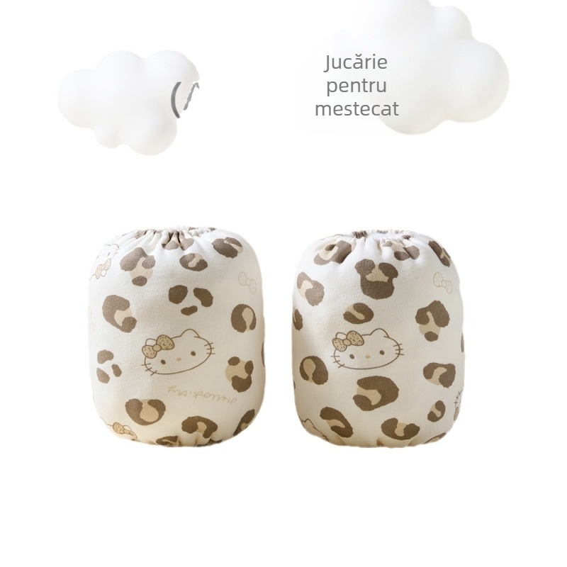 Manșete pentru bebeluși din bumbac 100%, imprimeu Cartoon, moi pentru mestecat, anti-murdărire, unisex, brand Blue Dad, pentru copii sub 1 an, 1–3 ani și 3–8 ani