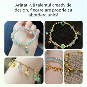 Hongma pandant jad, argint 925 placat cu aur, încrustat, unisex, în formă de frunză