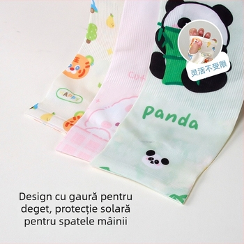 Manșete UV pentru copii – Cartoon, Ice Silk, Nailon, 1–13 ani