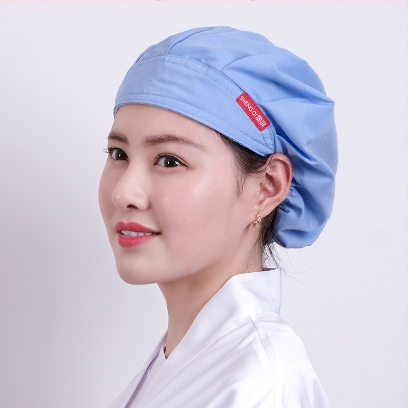 Șapcă de bucătărie din bumbac pentru femei, cu formă de cupolă, fără vizieră, model monocrom, imprimare logo disponibil