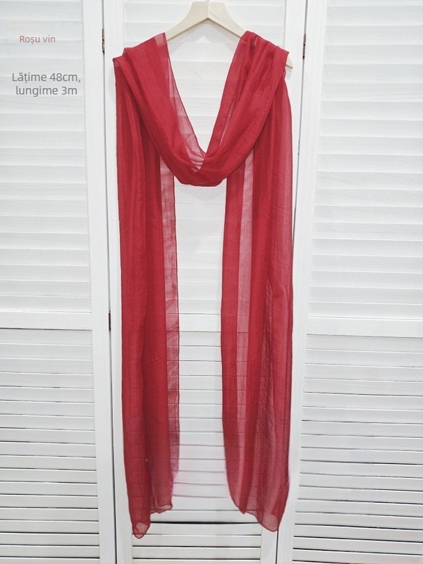 Șal Hanfu, inspirat de stilul antic Dunhuang, eșarfă lungă din chiffon, 100% poliester, țesătură simplă