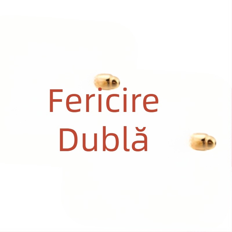 Set unisex de butoni de manșetă din oțel, cu motivul Fericire dublă, finisaj electroplacat