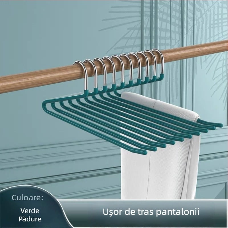 Umeraș pentru pantaloni în formă de gâscă, acoperire nano PVC, antiaderent, cu un singur strat, fără cusături, tehnologie dip molding, 2 bucăți, potrivit pentru pantaloni, eșarfe și cravate