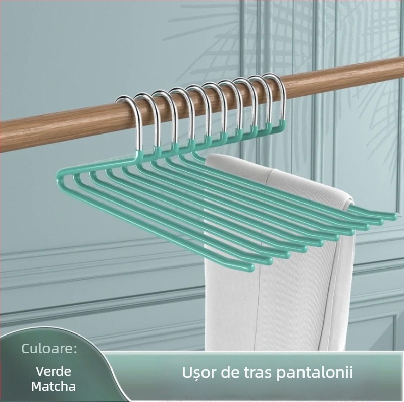 Umeraș pentru pantaloni în formă de gâscă, acoperire nano PVC, antiaderent, cu un singur strat, fără cusături, tehnologie dip molding, 2 bucăți, potrivit pentru pantaloni, eșarfe și cravate