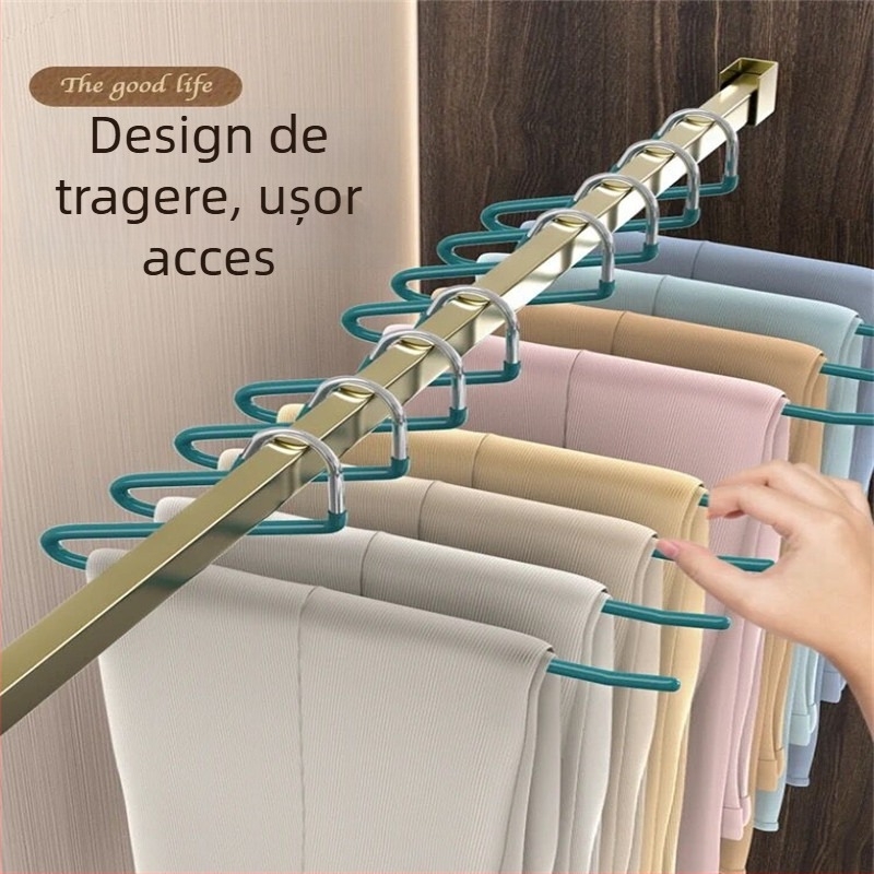 Umeraș pentru pantaloni în formă de gâscă, acoperire nano PVC, antiaderent, cu un singur strat, fără cusături, tehnologie dip molding, 2 bucăți, potrivit pentru pantaloni, eșarfe și cravate