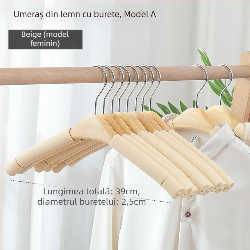 Clip de uscat pentru haine — antiaderent, fără urme, stil modern minimalist; material: burete; capacitate mare de susținere; potrivit pentru tricouri, costume, pantaloni (material: burete; caracteristici: antiaderent, fără urme; capacitate: mare)