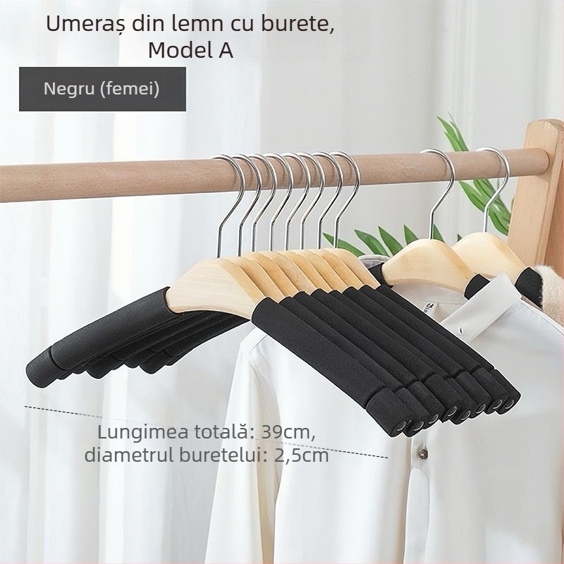 Clip de uscat pentru haine — antiaderent, fără urme, stil modern minimalist; material: burete; capacitate mare de susținere; potrivit pentru tricouri, costume, pantaloni (material: burete; caracteristici: antiaderent, fără urme; capacitate: mare)