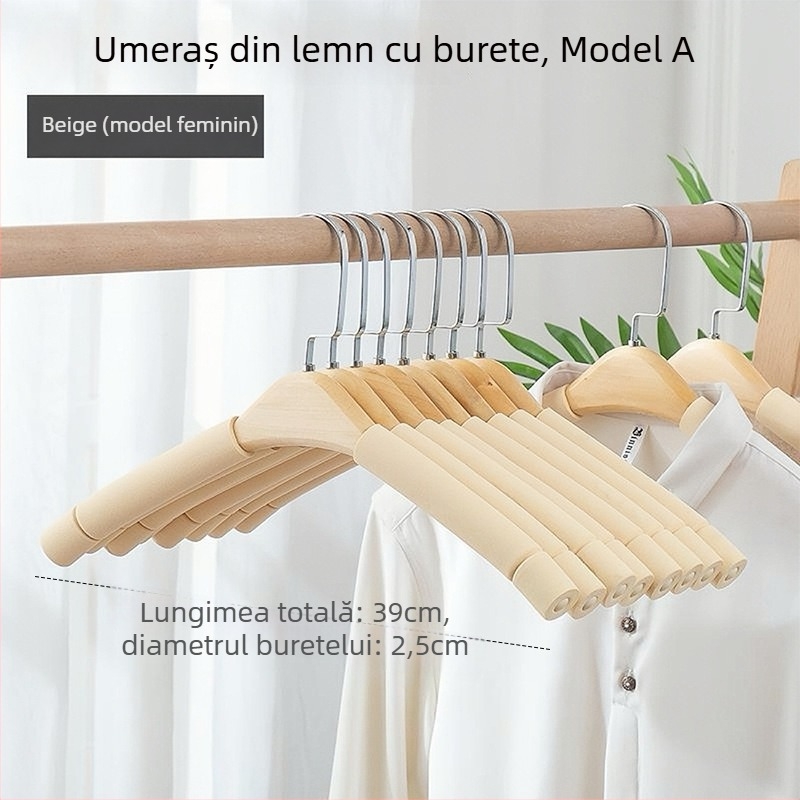 Clip de uscat pentru haine — antiaderent, fără urme, stil modern minimalist; material: burete; capacitate mare de susținere; potrivit pentru tricouri, costume, pantaloni (material: burete; caracteristici: antiaderent, fără urme; capacitate: mare)