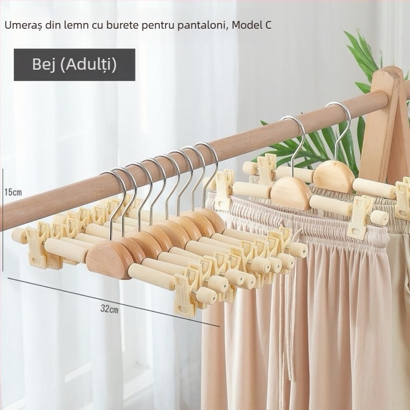 Clip de uscat pentru haine — antiaderent, fără urme, stil modern minimalist; material: burete; capacitate mare de susținere; potrivit pentru tricouri, costume, pantaloni (material: burete; caracteristici: antiaderent, fără urme; capacitate: mare)