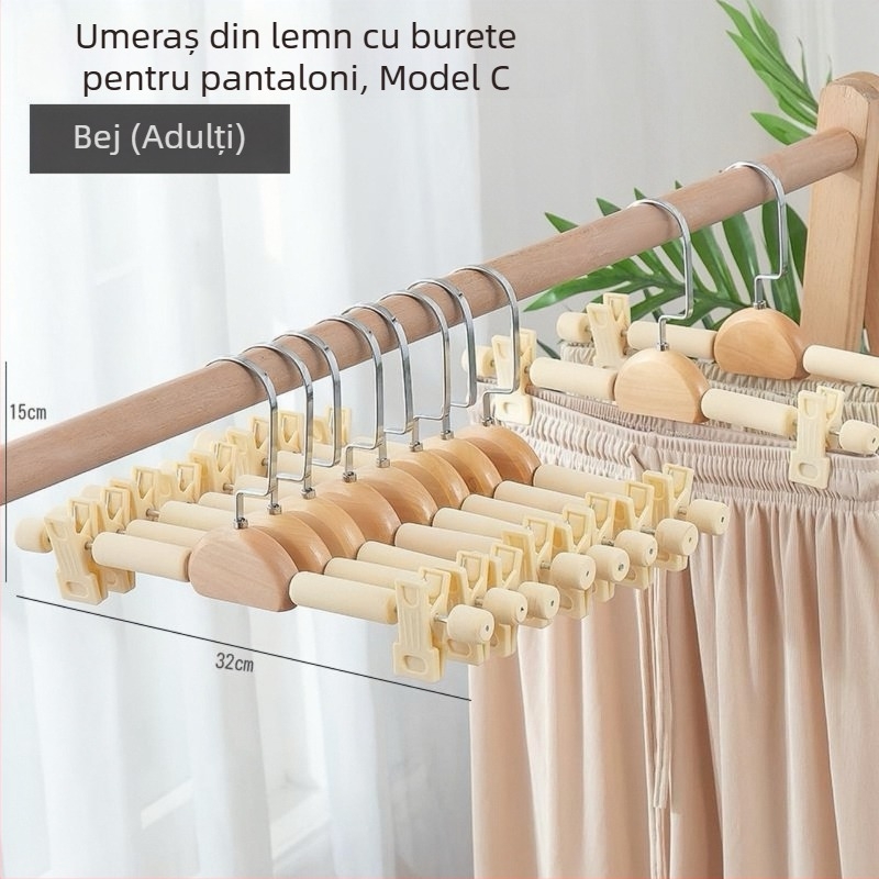 Clip de uscat pentru haine — antiaderent, fără urme, stil modern minimalist; material: burete; capacitate mare de susținere; potrivit pentru tricouri, costume, pantaloni (material: burete; caracteristici: antiaderent, fără urme; capacitate: mare)