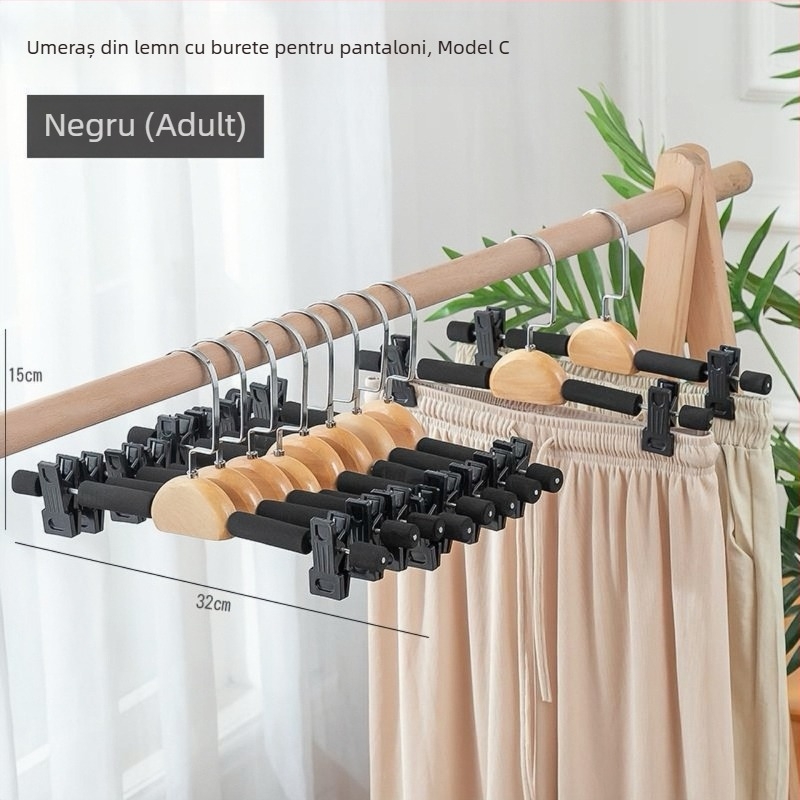 Clip de uscat pentru haine — antiaderent, fără urme, stil modern minimalist; material: burete; capacitate mare de susținere; potrivit pentru tricouri, costume, pantaloni (material: burete; caracteristici: antiaderent, fără urme; capacitate: mare)