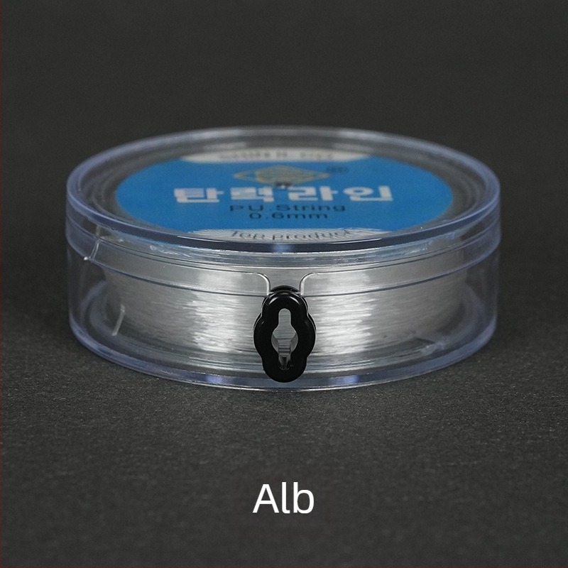 Fir elastic de pescuit cu filament rotund transparent și mărgele cristal, tricotat manual din spandex
