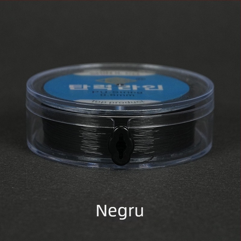 Fir elastic de pescuit cu filament rotund transparent și mărgele cristal, tricotat manual din spandex