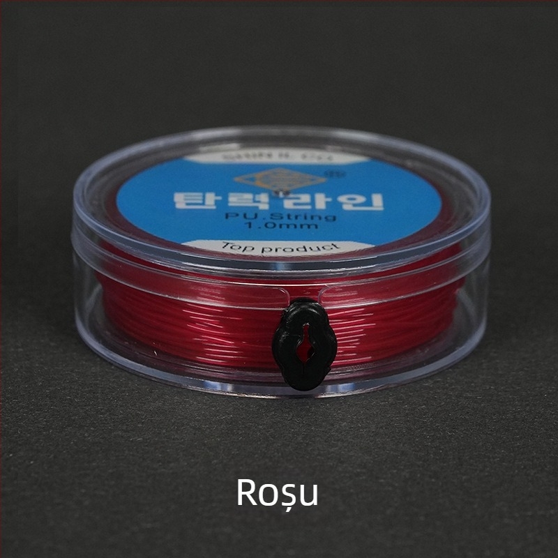 Fir elastic de pescuit cu filament rotund transparent și mărgele cristal, tricotat manual din spandex