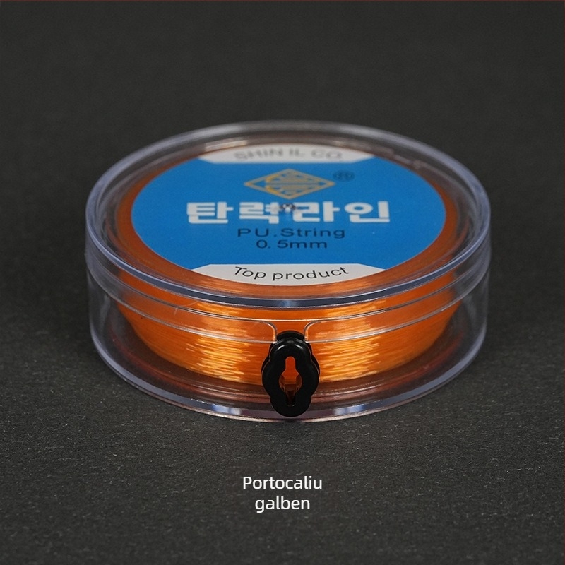 Fir elastic de pescuit cu filament rotund transparent și mărgele cristal, tricotat manual din spandex