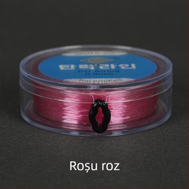Fir elastic de pescuit cu filament rotund transparent și mărgele cristal, tricotat manual din spandex