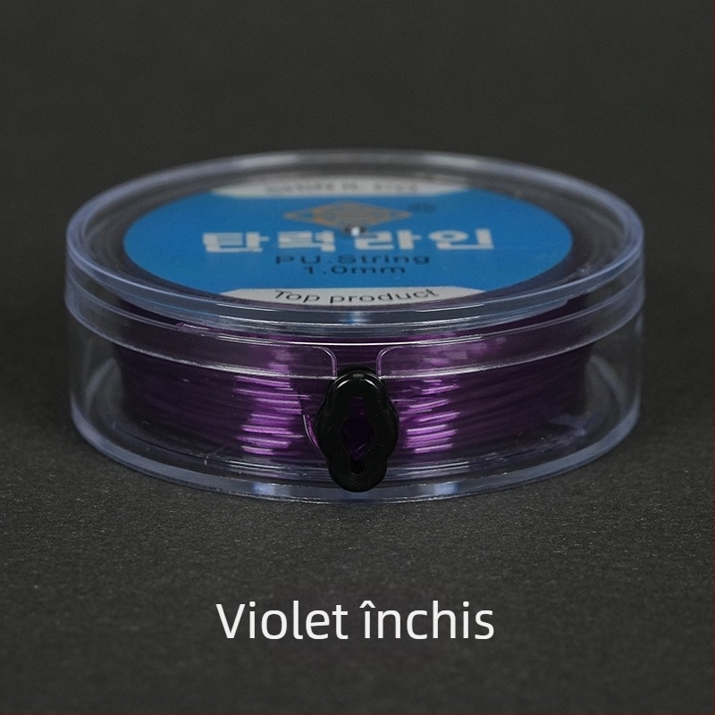 Fir elastic de pescuit cu filament rotund transparent și mărgele cristal, tricotat manual din spandex