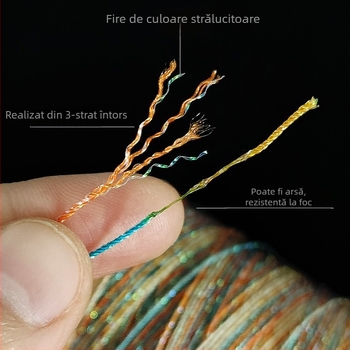 Șnur pentru mărgele, tricotat manual, finisaj vopsit în stil cer înstelat, disponibil în configurații cu 6 sau 9 șnururi