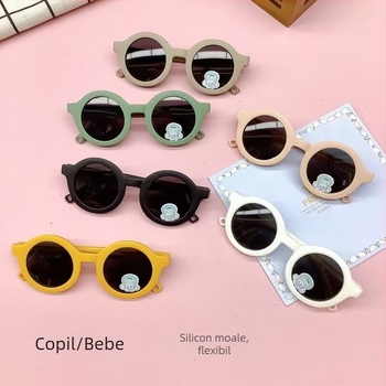 Ochelari de soare pentru copii polarizați, ramă rotundă – lentile TAC UV400, cadru complet