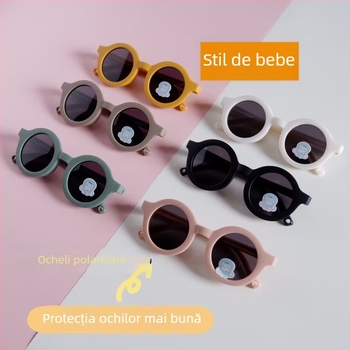 Ochelari de soare pentru copii polarizați, ramă rotundă – lentile TAC UV400, cadru complet