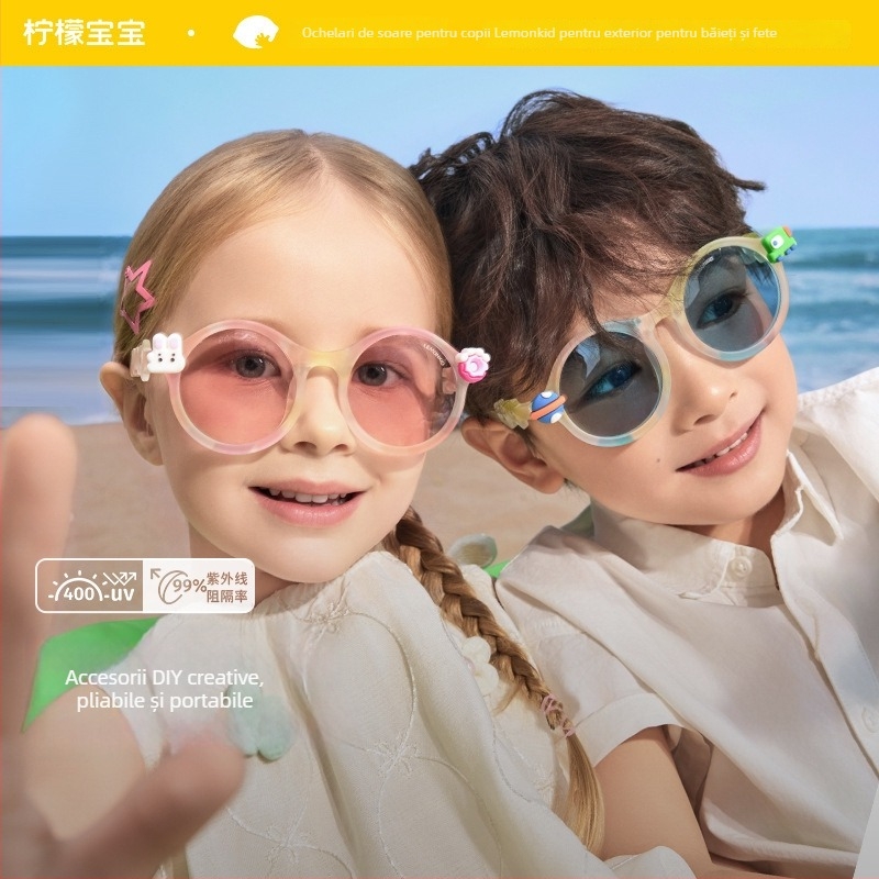 Ochelari de soare pentru copii Lemonkid Polarizați UV400 Ramă rotundă TAC lentile