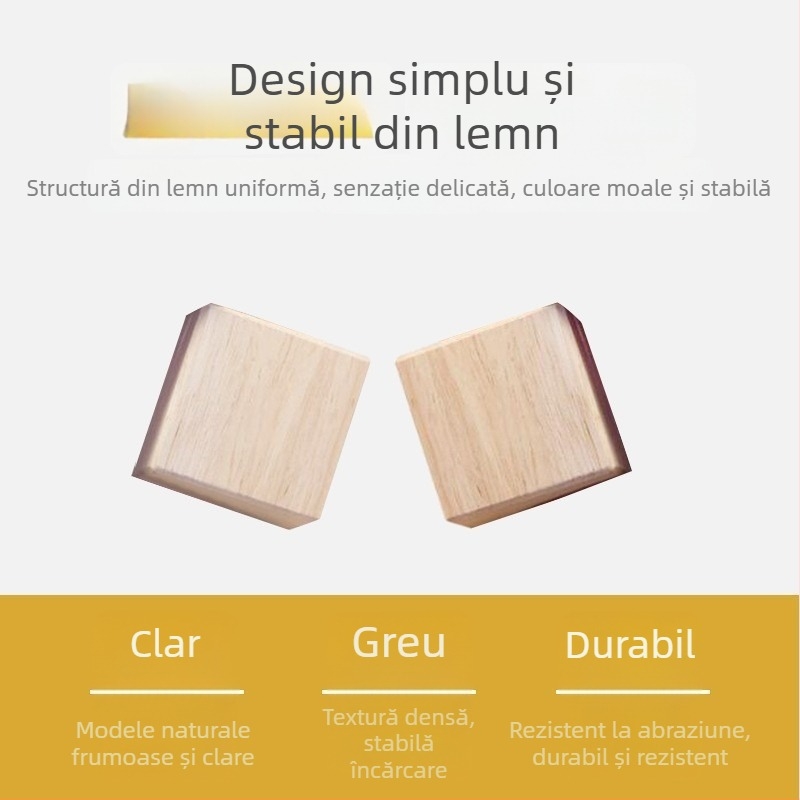 Umeraș pentru pantaloni din lemn cu cleme, stil modern minimalist, set de 2 bucăți, personalizare disponibilă, logo imprimat