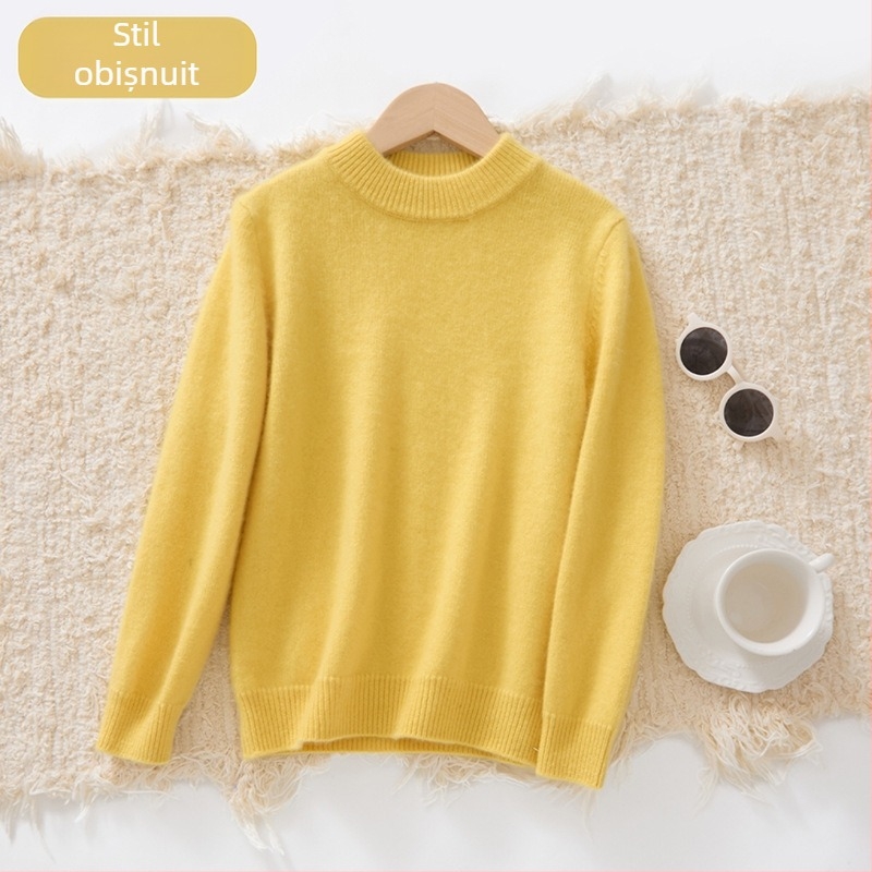 Pulover pentru copii din cașmir, gros, unisex, mâneci lungi