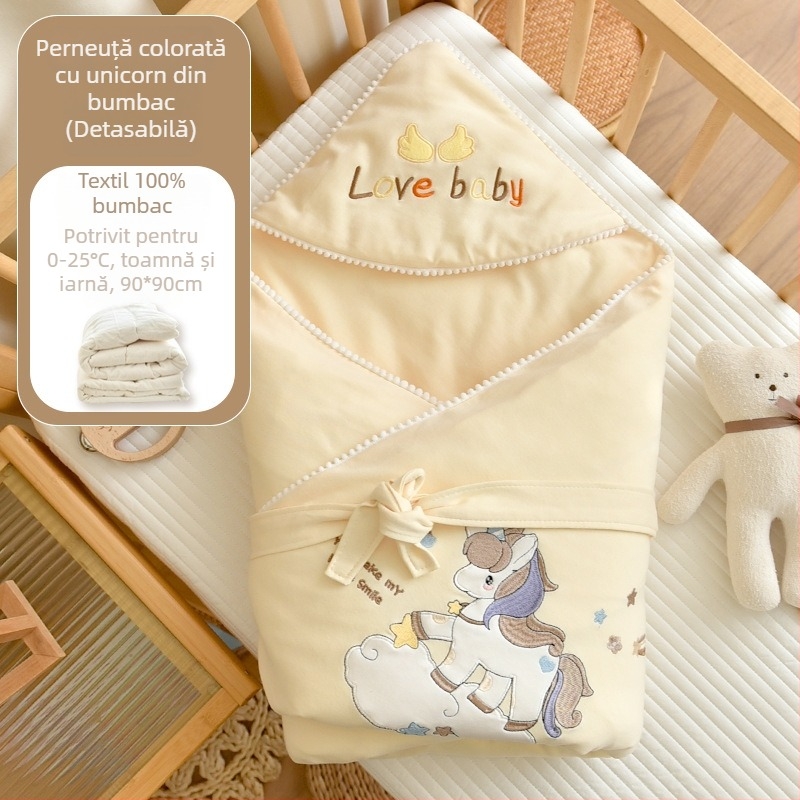 Cuvertură pentru nou-născuți din bumbac 100%, umplutură din bumbac, țesătură din bumbac, 0,55–1,0 kg, iarnă