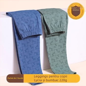 Pantaloni lungi de bumbac pentru băieți, talie medie, 100% bumbac, Toamnă–Iarnă, 3–8 ani