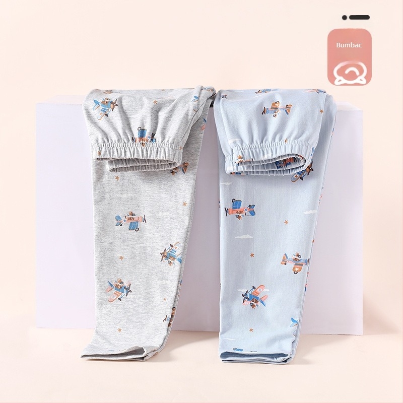 Pantaloni lungi de bumbac pentru băieți, talie medie, 100% bumbac, Toamnă–Iarnă, 3–8 ani