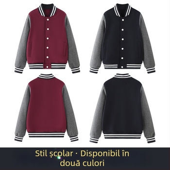Set de uniformă școlară din două piese, cu căptușeală de fleece, pentru elevi de gimnaziu, toamnă–iarnă, stil colegiu, unisex