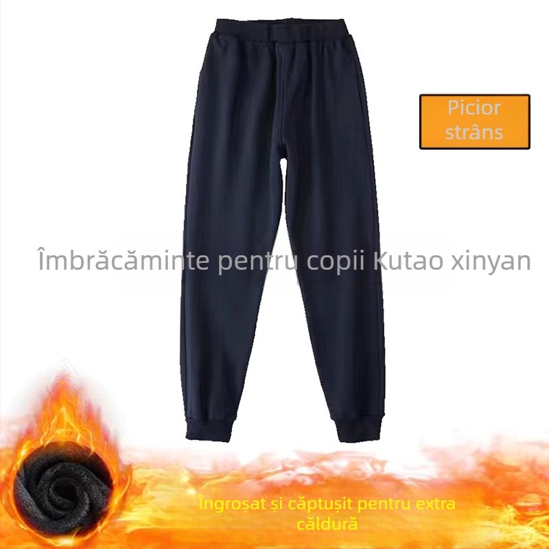 Set de uniformă școlară din două piese, cu căptușeală de fleece, pentru elevi de gimnaziu, toamnă–iarnă, stil colegiu, unisex
