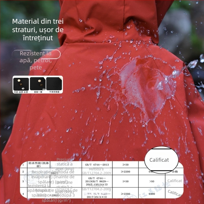 Jachetă cu glugă pentru fetițe – poliester, căptușeală din fleece, impermeabilitate 5000 mm, respirabilitate 10001–15000 mm, pentru copii între 13–16 ani