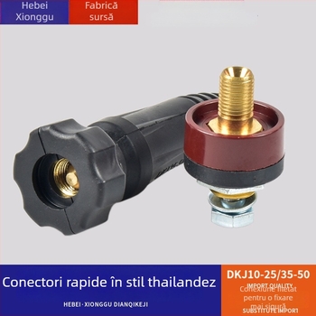 Accesorii Hengshengtai pentru mașini de sudură — cuplă de cablu de sudură din cupru, DKJ10-25 35-50 bază de interfață