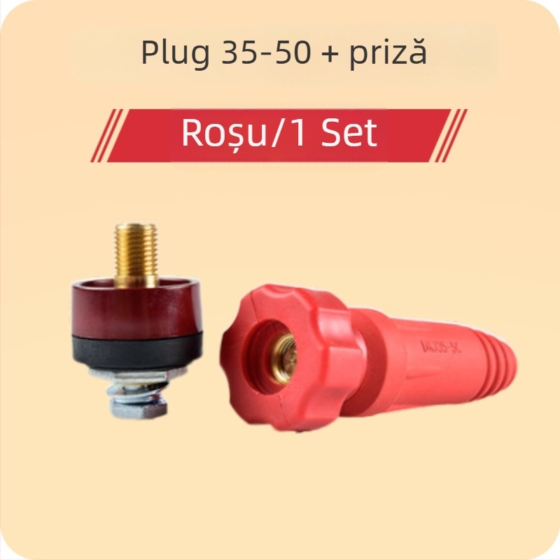 Accesorii Hengshengtai pentru mașini de sudură — cuplă de cablu de sudură din cupru, DKJ10-25 35-50 bază de interfață