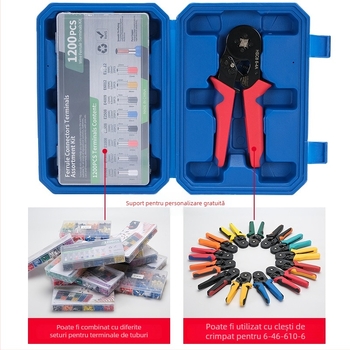 Set de clește sertizor pentru terminal tubular european, 1200 buc., HSC8 6-4A, CHKISA