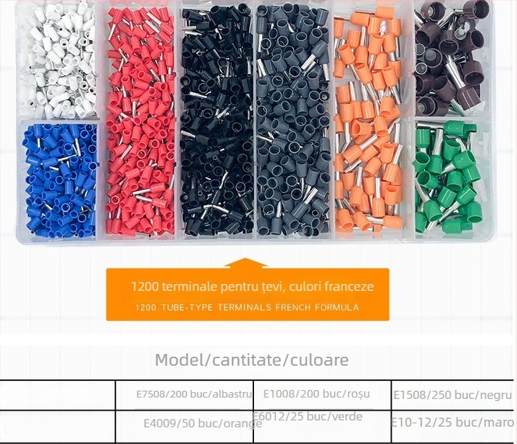 Set de clește sertizor pentru terminal tubular european, 1200 buc., HSC8 6-4A, CHKISA