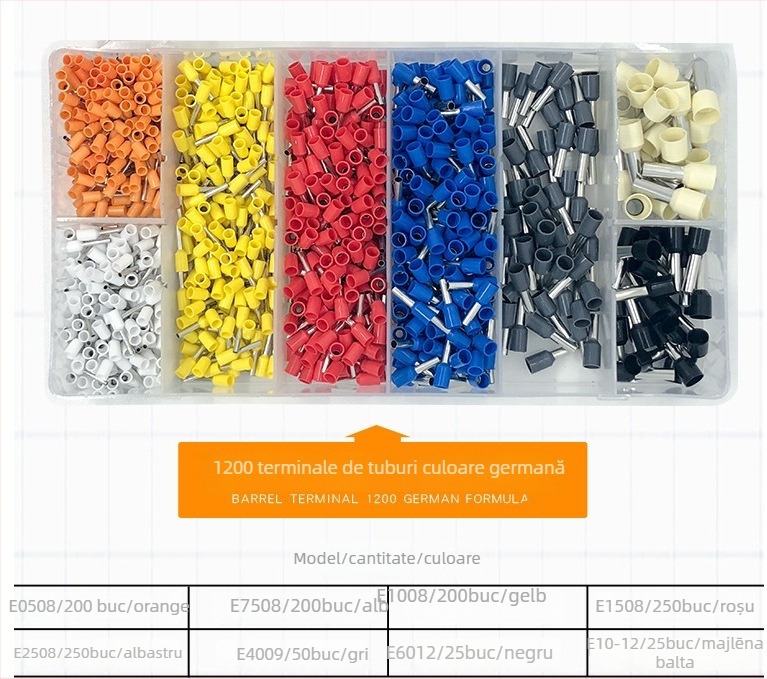 Set de clește sertizor pentru terminal tubular european, 1200 buc., HSC8 6-4A, CHKISA