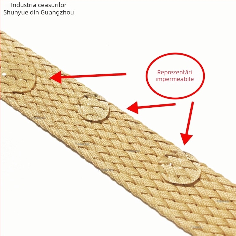 Brățară de ceas din nailon țesut — țesătură răsucită, cataramă din oțel inoxidabil mat argintiu; marca Instantaneous jump strap.