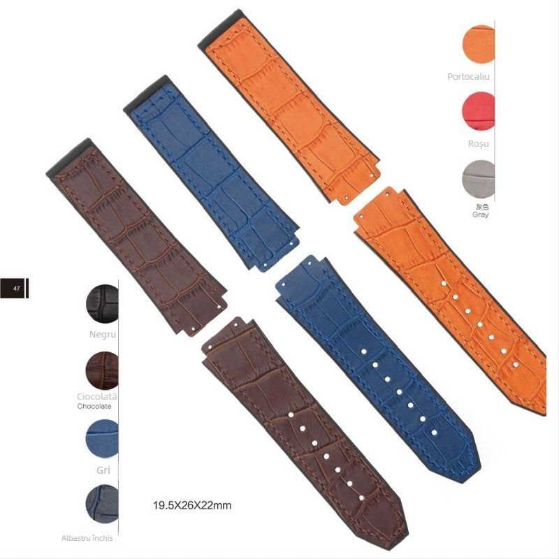 Brățară de ceas din piele naturală Ming Ting, interfață cu șurub cap convex, stil street/neutral/influencer, sezon iarnă 2023