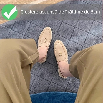 Mocasini de damă slip-on cu ciucuri și cataramă, vârf rotund, microfibră la partea superioară, talpă din cauciuc, căptușeală microfibră