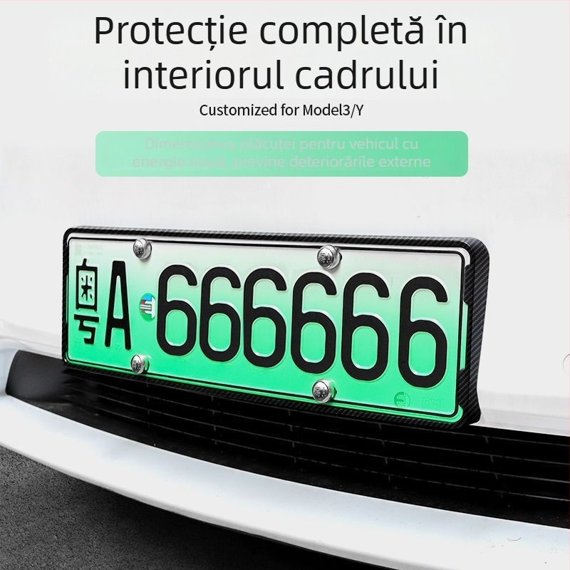 Ramă de plăcuțe Tesla Model Y/3 - accesoriu decorativ, Modelul 09, plastic, Tip: Alt, Compatibil cu Tesla