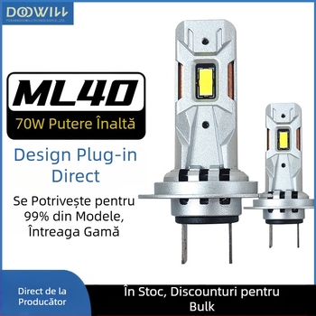 Bec LED pentru farul automobil, conectare directă, Ml40, 70W, 12V, 12000lm, carcasă din aluminiu, IP67, 50.000 ore